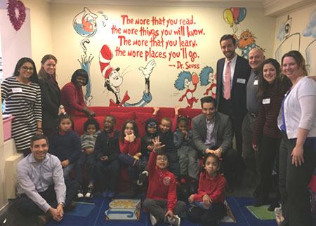 photo of New York office volunteers at Pajama Program Reading Center